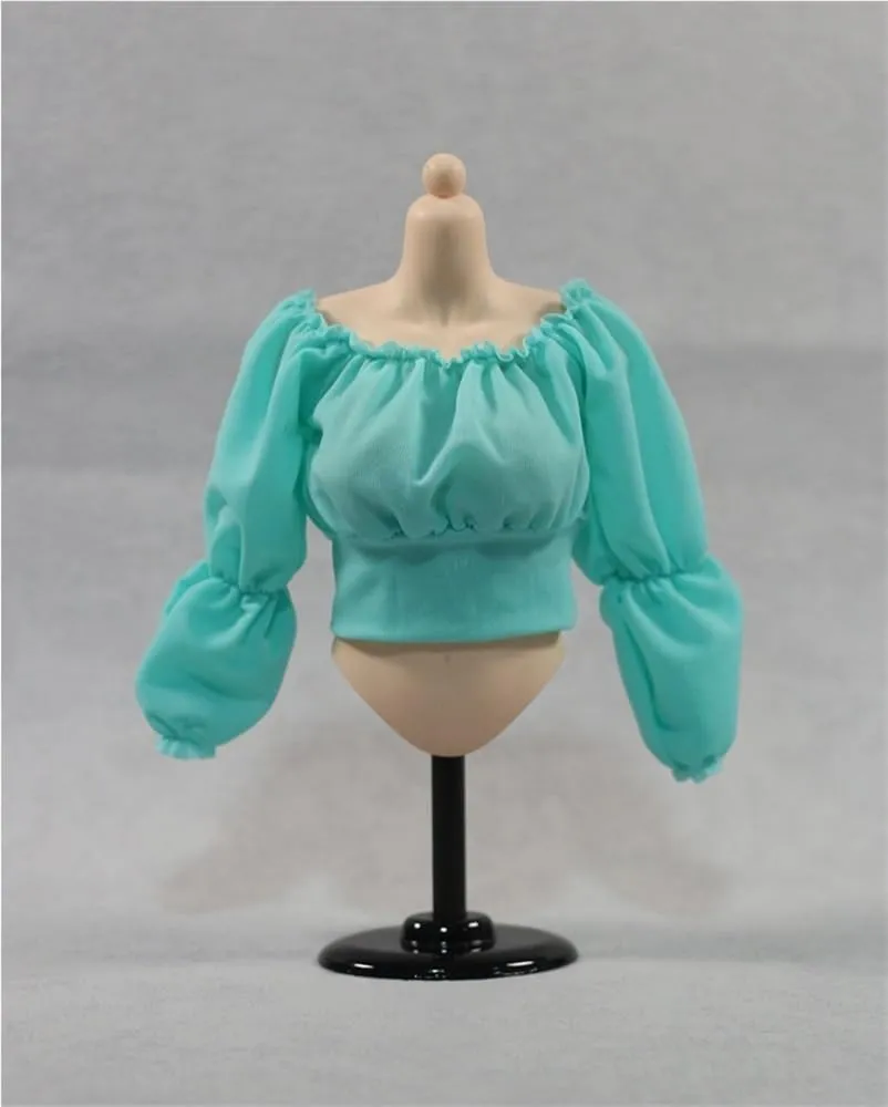 1/6 Scale Female,Figure Doll Clothes Casual Long Sleeve Shoulder Tight Shirts for 12" Soldier Action Figure Doll(Green)