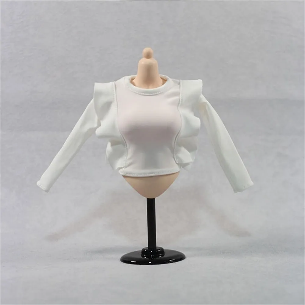 1/6 Scale Female,Figure Doll Clothes Long Sleeved Lace Shirt Costume for 12" Soldier Action Figure Doll(White)