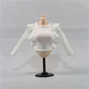 1/6 Scale Female,Figure Doll Clothes Long Sleeved Lace Shirt Costume for 12" Soldier Action Figure Doll(White)