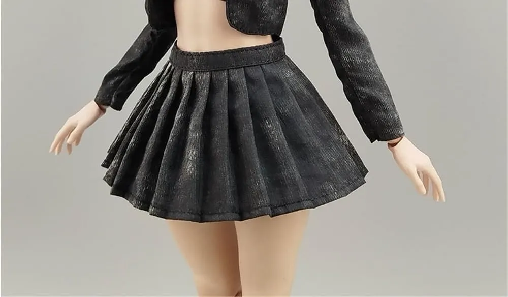 1/6 Scale Female,Figure Doll Clothes Pleated Skirt Costume for 12" Female Soldier Action Figure Doll(Black)