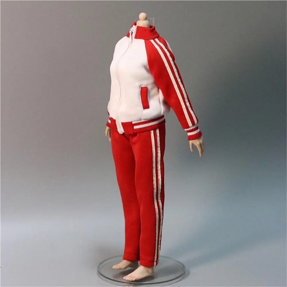 1/6 Scale Female,Figure Doll Clothes Shoulder Uniform Coat Trousers Costume for 12" Soldier Action Figure Doll(Red)