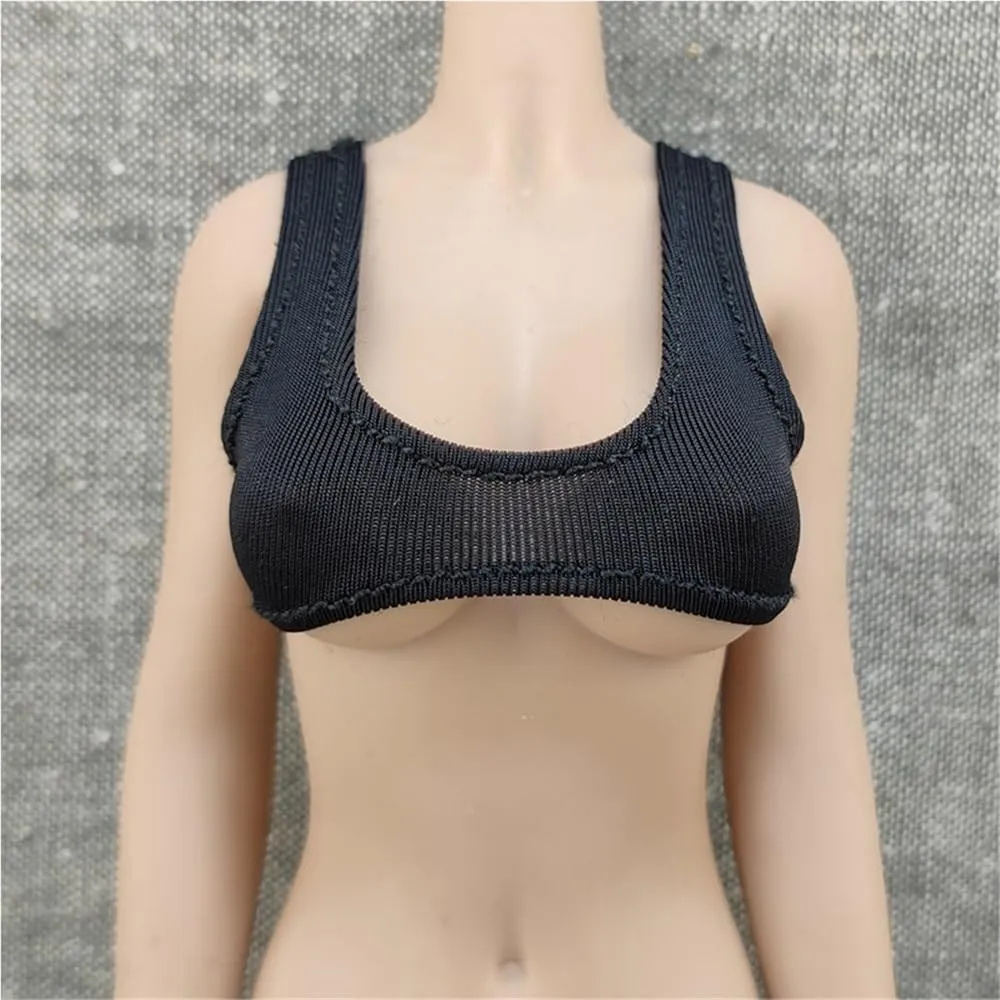 1/6 Scale Female,Figure Doll Clothes Sleeveless Fitting Knit Shirts for 12" Female Soldier Action Figure Doll(Black)