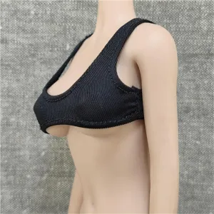 1/6 Scale Female,Figure Doll Clothes Sleeveless Fitting Knit Shirts for 12" Female Soldier Action Figure Doll(Black)