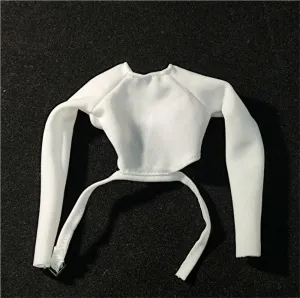 1/6 Scale Female,Figure Doll Clothes Waist Strap Long Sleeve Shirt Costume for 12" Soldier Action Figure Doll(White)