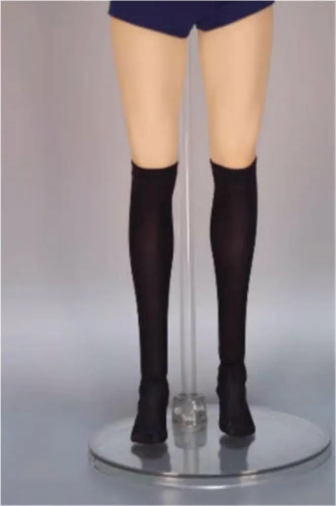1/6 Scale Female,Figure Doll Socks Knee Socks Legging Accessories for 12" Soldier Action Figure Doll(Black)