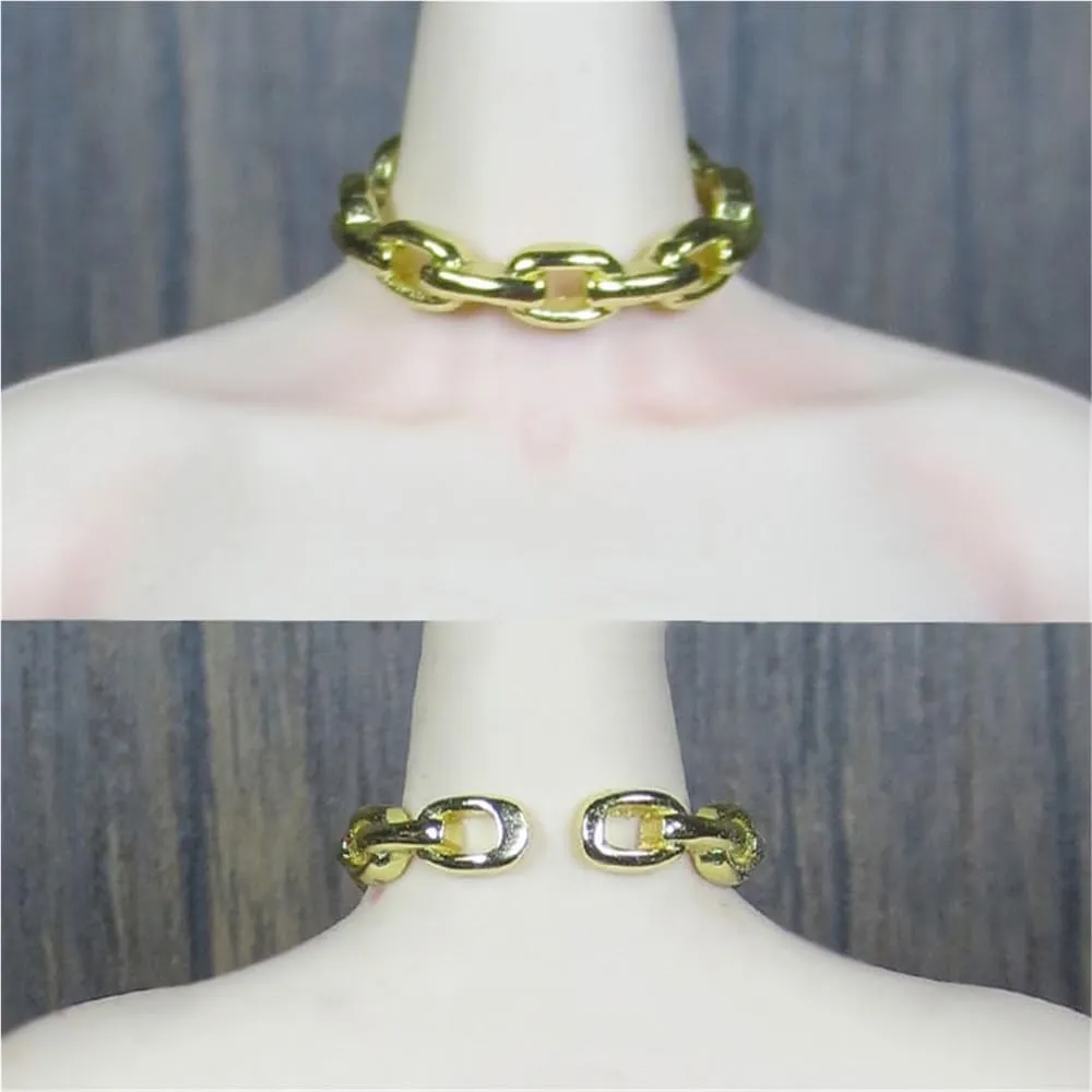 1/6 Scale Female,Figure Doll Stainless Steel Gold Necklace Accessories for 12" Soldier Action Figure Doll