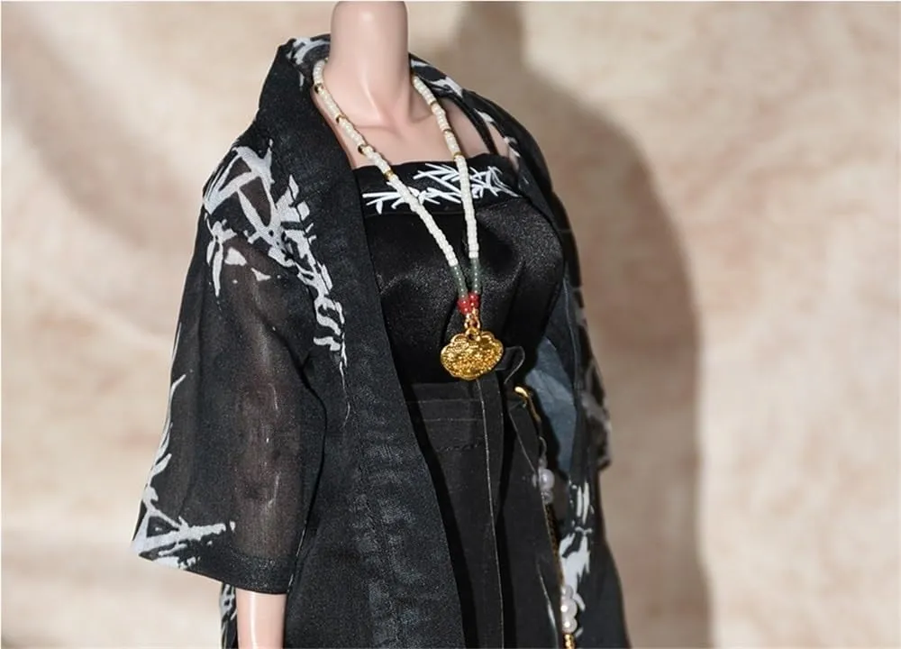 1/6 Scale Figure Doll Ancient Chinese Hanfu Clothes Pendant Necklace Accessories for 12 inch Female Action Figure Doll(Gold)