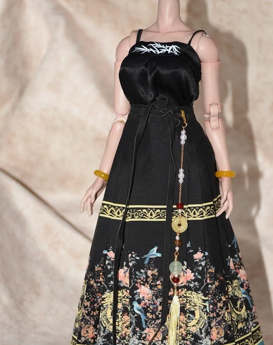 1/6 Scale Figure Doll Clothes, Ancient Chinese Hanfu Clothing Costume for 12 inch Female Action Figure Accessories Doll(Black)