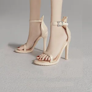 1/6 Scale Figure Shoes High Heel for 12 inch Female Action Figure Toy, Doll Miniatures Accessories Doll(Beige)