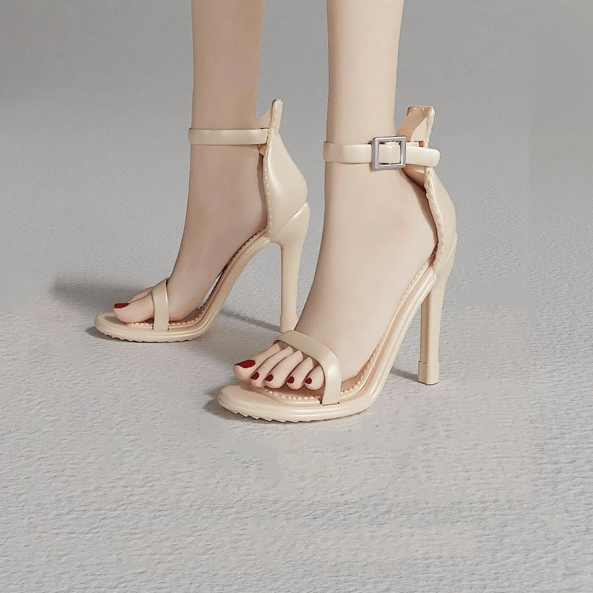 1/6 Scale Figure Shoes High Heel for 12 inch Female Action Figure Toy, Doll Miniatures Accessories Doll(Beige)