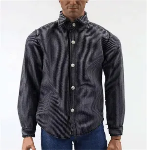 1/6 Scale Male Figure Clothes, Male Long Sleeved Striped Shirt for 12 inch Action Figure Body Doll