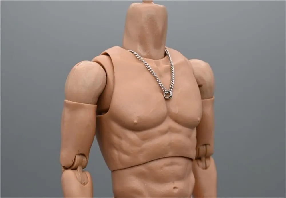1/6 Scale Male Soldier Model Figure Doll Steel Pendant Necklace for 12 Inch Movable Action Figure Doll Toy Miniatures Accessories Doll(Silver)
