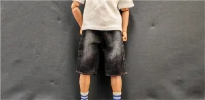 1/6 Scale Male,Figure Doll Clothes Denim Pants Shorts Costume for 12 inch Male Soldier Action Figure Doll(Black)