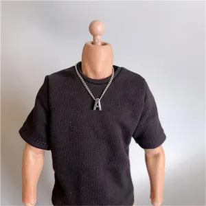 1/6 Scale Soldier Model Figure Doll Silver Necklace Chain A01 for 12 Inch Male Movable Action Figure，Doll Toy Miniatures Accessories Doll