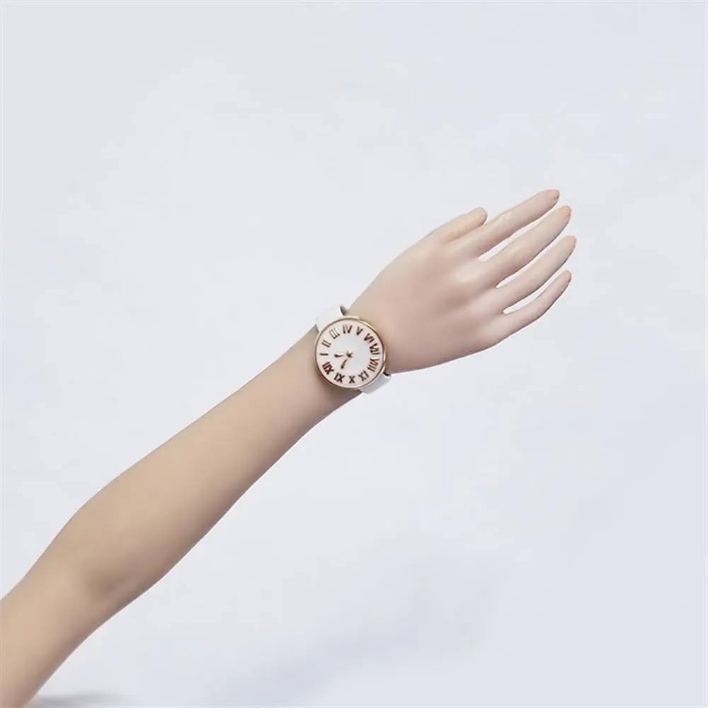 1/6 Scale Soldier Model Figure Doll Watch 06DQ for Female 12 inch Movable Action Figure，Flexible Seamless Doll Miniatures Accessories Doll(White)
