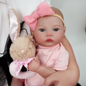 17" Realistic and Cute Reborn Baby Girl Beall Opened Her Eyes, Handmade Lifelike Reborn Doll, Advanced Painted Vinyl Gift Set for Kids Age 3 