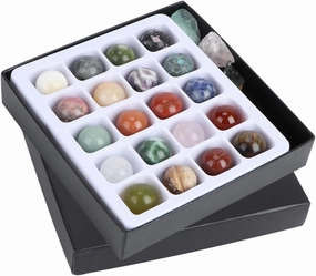 1 Set Natural Stone Crystal Ball Shape Energy Stones Decorative Gemstone Accessories for Home Present Fish Tank and Gardening Gravel for