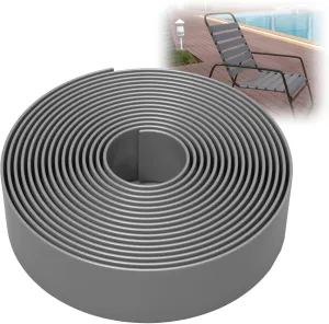2 Inch Wide, 20ft Long Vinyl Strap - Replacement Straps for Patio Chairs - Vinyl Strapping for Patio Furniture Repair - Durable Seat Repair Kit for Lawn Chairs, Outdoor Furniture (Gray)