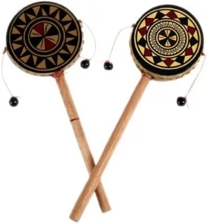 2 Pack Lot Hand Painted Spin Drums~fair Trade~Peru~Percussion Music *000581*