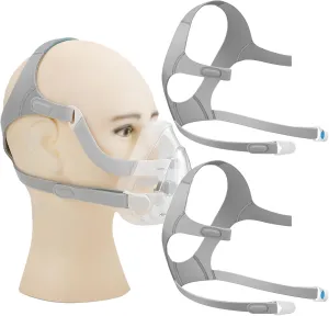 2-Pack Replacement CPAP Headgear with Magnetic Clips for ResMed Airfit F20, CPAP Headgear Straps Compatible with Resmed Mask F20 - Soft, Plush Straps for Optimal Fit & Flexibility(Large)