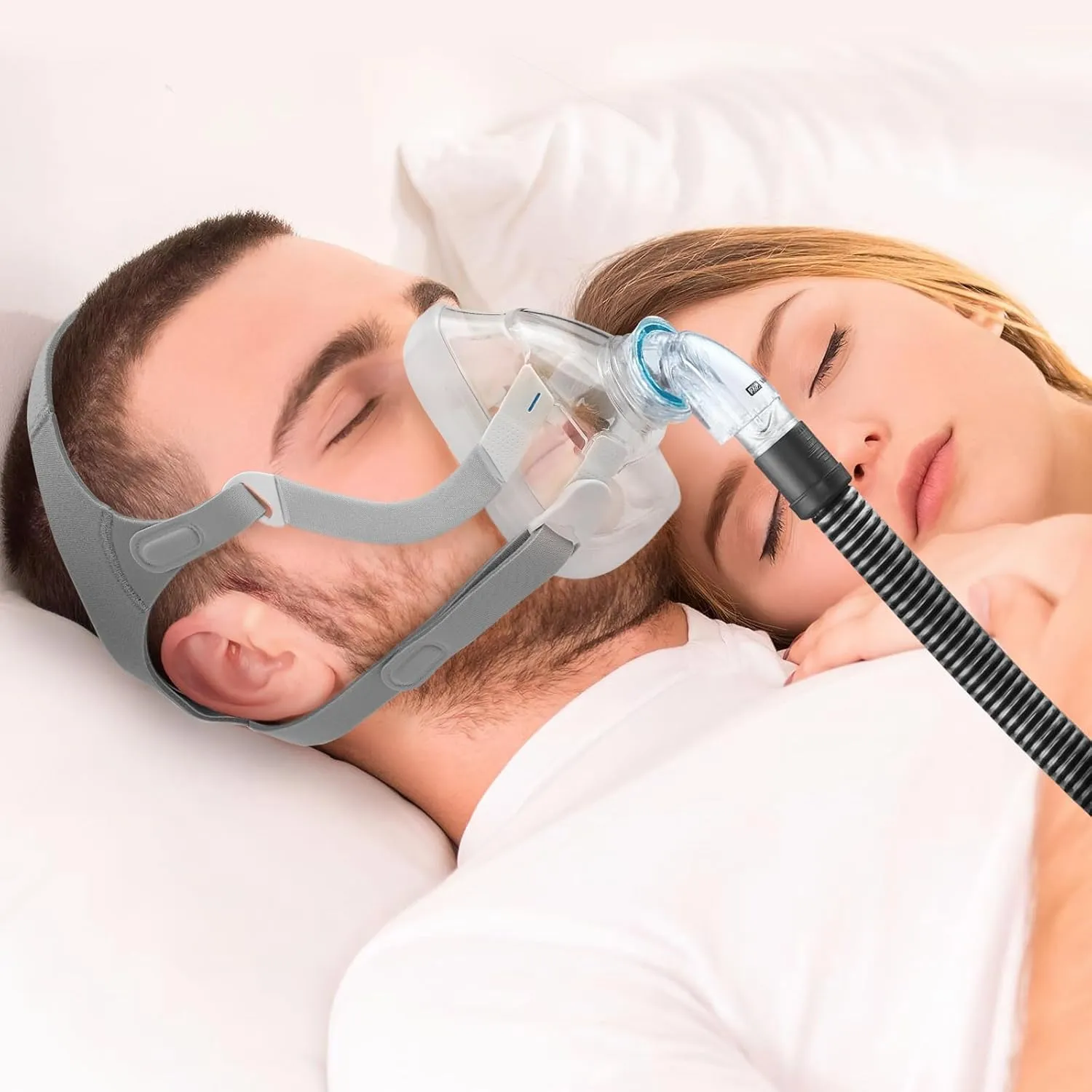 2-Pack Replacement CPAP Headgear with Magnetic Clips for ResMed Airfit F20, CPAP Headgear Straps Compatible with Resmed Mask F20 - Soft, Plush Straps for Optimal Fit & Flexibility(Large)