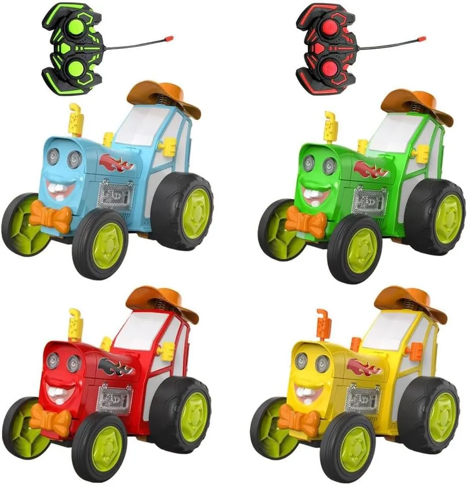 2023 New Crazy Jumping Car Toy - Remote Control Car with Headlights and Music, Fast Stunt RC Trucks, Double Sided Toy Train for Boys Girls