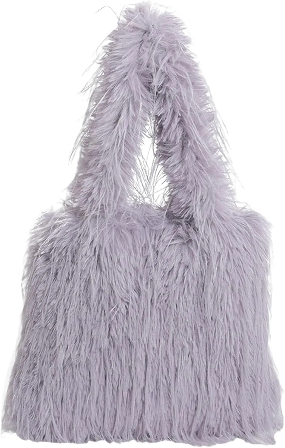 2024 Winter Plush Tote Bag Women Cozy Long Fur Shoulder Bag Soft Fuzzy Tote Fall Winter Purse Magnetic Multiple Colors