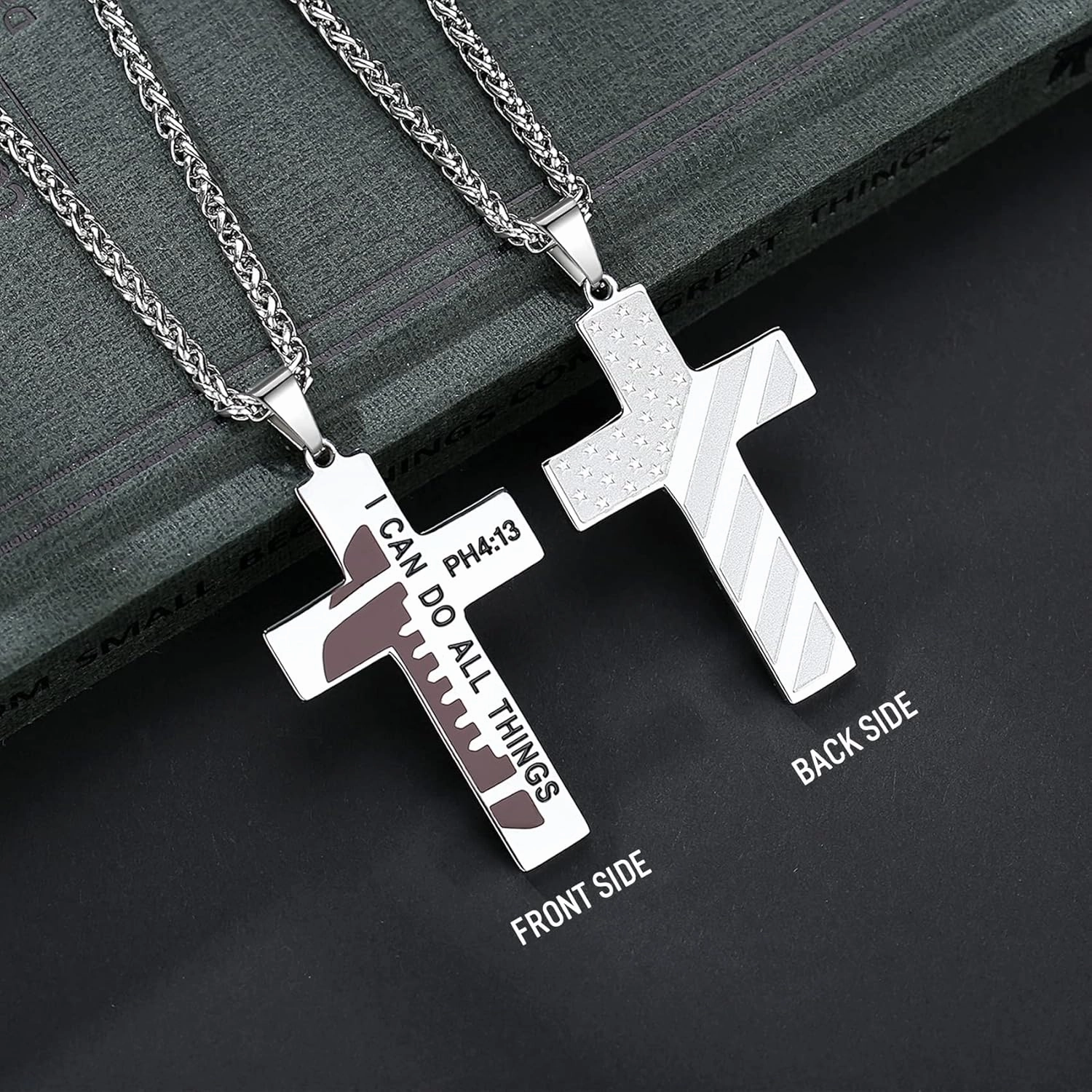 20 Inch Baseball Basketball Football Cross Necklace Jewelry - Cool Christian Birthday Anniversary Christmas Stocking Stuffers for Men Adults