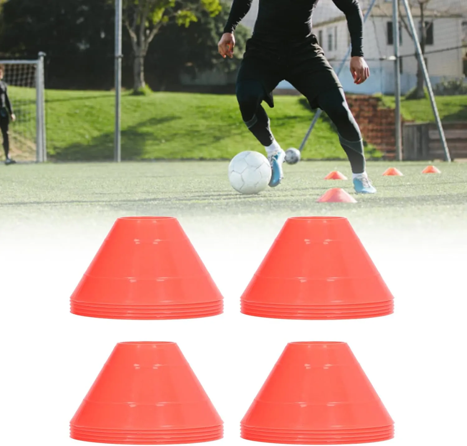 20PCS Soccer Mini Disc Cones Set, Football Training Markers PE Sports Training Disc Cone Set for Sports Training, Football, Basketball, Skating, Outdoor Games