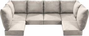 24x24x6 Outdoor Seat Cushions for 6-Seat Sectional Sofa Set of 6 - Water-Repellent 14-Piece Patio Cushion Set for Outside Rattan Wicker Loveseat Chair L-Shape Couch - Beige