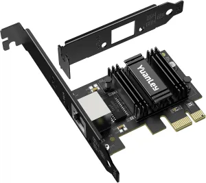 2.5G PCIe Network Card, YuanLey 2.5 Gigabit PCI Express Ethernet Adapter with Realtek RTL8125B, 2500Mbps NIC Card RJ45 LAN Controller for PC Windows/Linux/MAC OS with Low-Profile Bracket