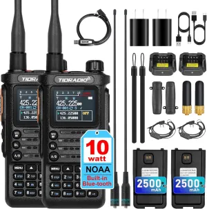 (2nd Gen) TIDRADIO TD-H8 10W HighPower Ham Radio Handheld,APP Programmable,Long Range Two Way Radio with 2500mAh Battery,Walkie Talkies Full Kit (2 Pack)