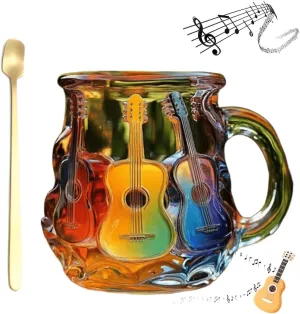 3D Guitar Design Coffee Mug, Music-Themed Ceramic Cup For Musicians, Hand-Painted Collectible Cup For Music Enthusiasts(#1)
