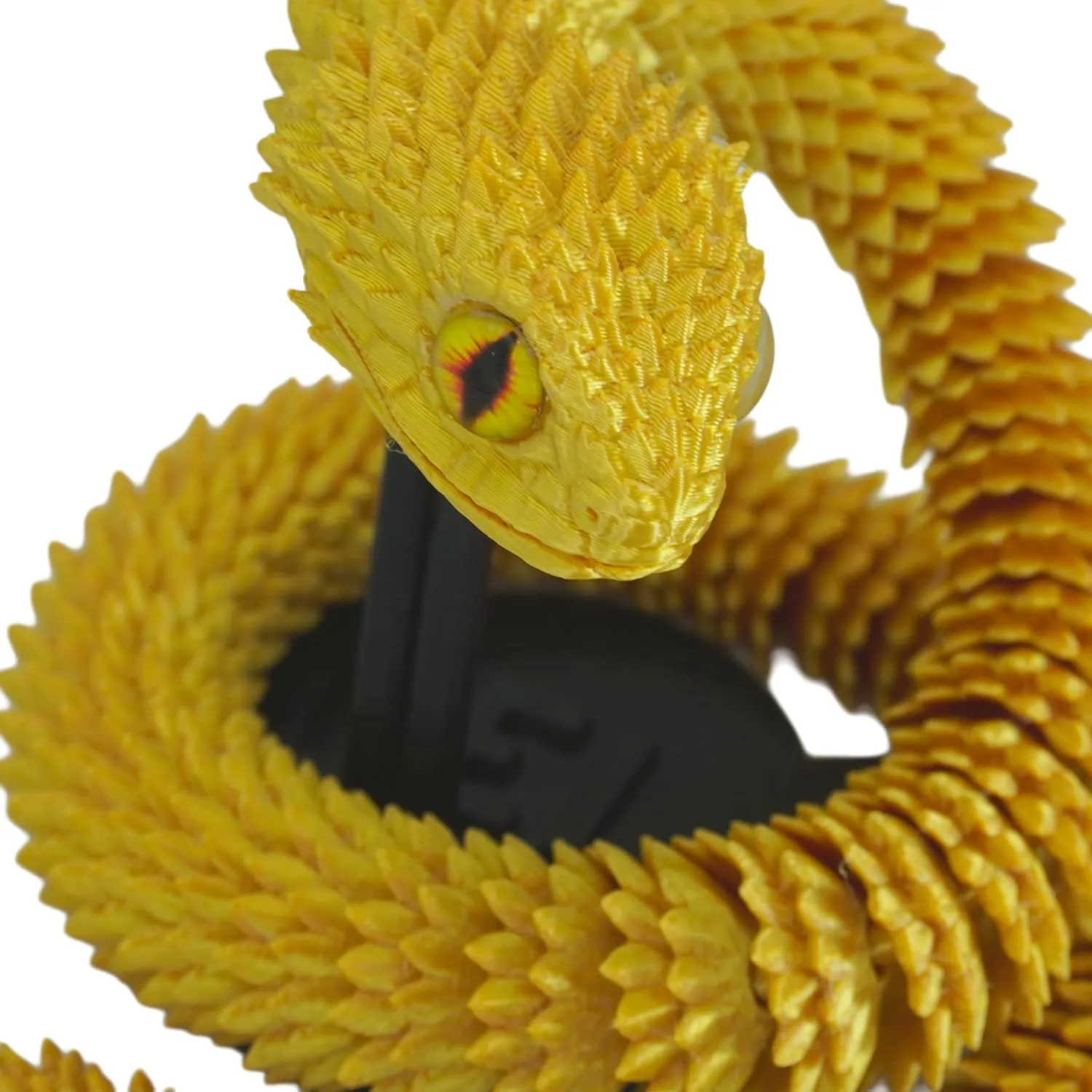 3D Printed Articulated Snake – 29.5'' Crystal-Like Movable Snake– Realistic Slithering Design, Collectible Articulated Model (Golden)