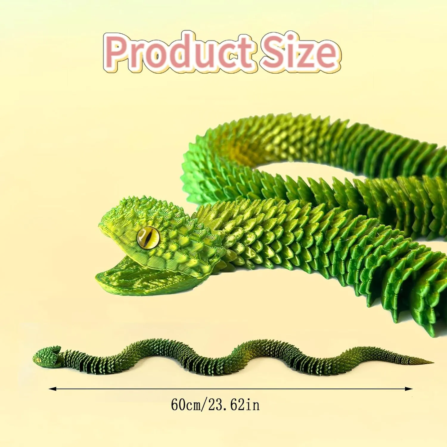 3D Printed Snake Flexible Animal Decorative Collectible