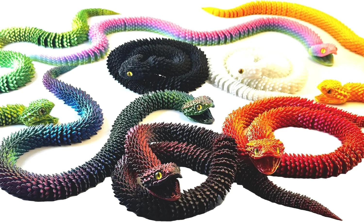 3D Printed Snake Flexible Animal Decorative Collectible