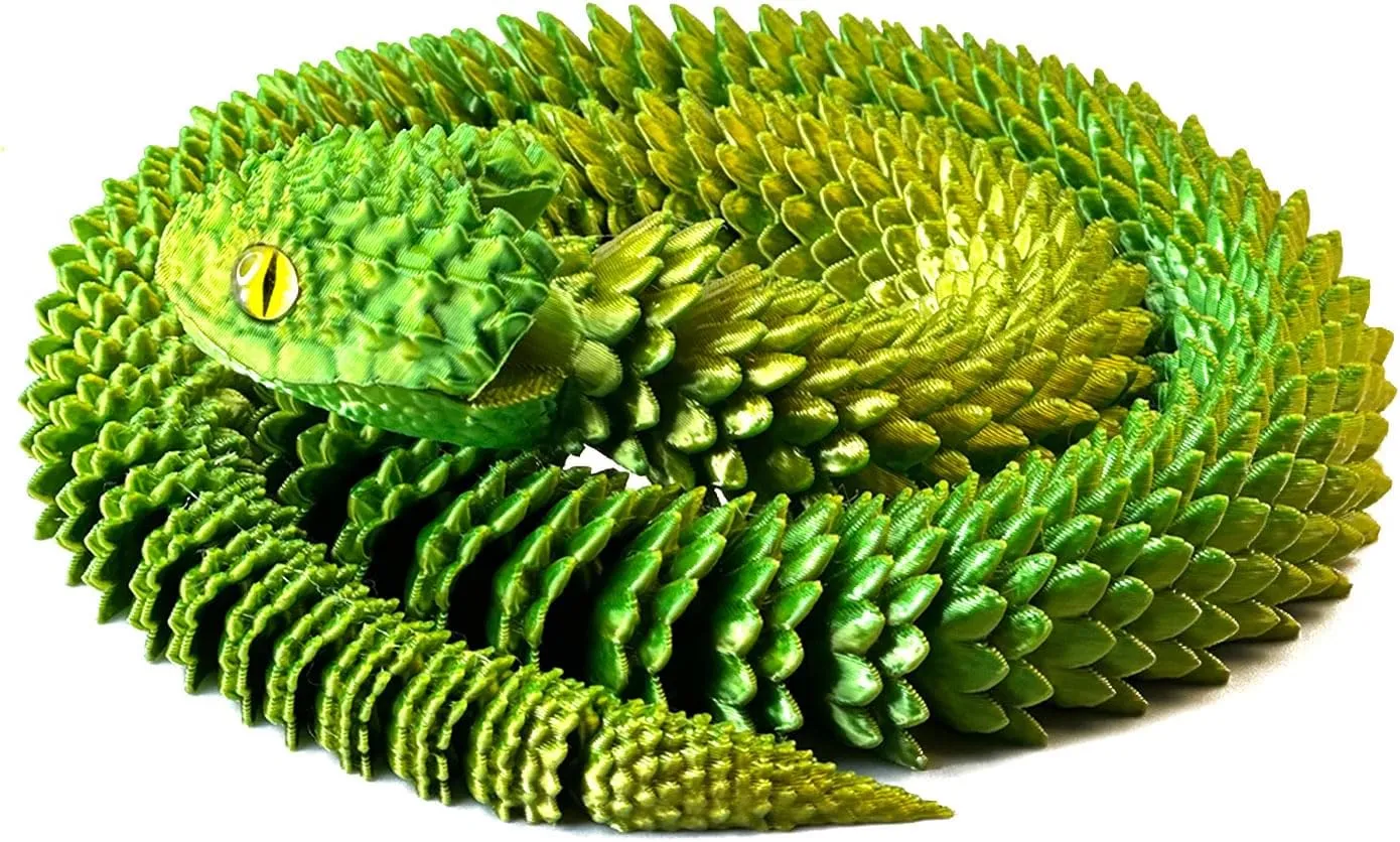 3D Printed Snake Flexible Animal Decorative Collectible