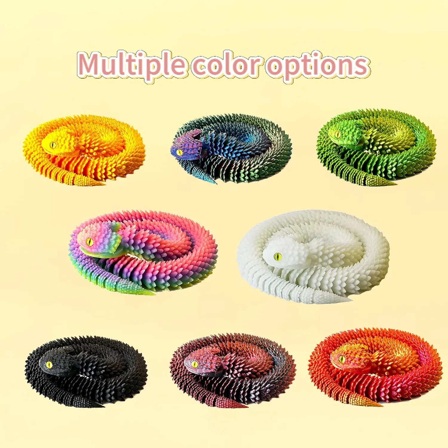 3D Printed Snake Flexible Animal Decorative Collectible