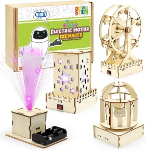 4 in 1 STEM Kits, Science Kits for Kids Ages 8-10-12, Wooden Building Toys, STEM Activities Projects 3D Puzzles Music Box, Christmas Birthday Crafts Gift for 8-12 Year Old Boys Girls