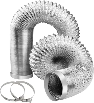 4-Inch Dryer Vent Hose 26FT, Flexible Aluminum Duct with 2 Clamps, Heavy-Duty Four Layer Protection for HVAC Ventilation and Exhaust