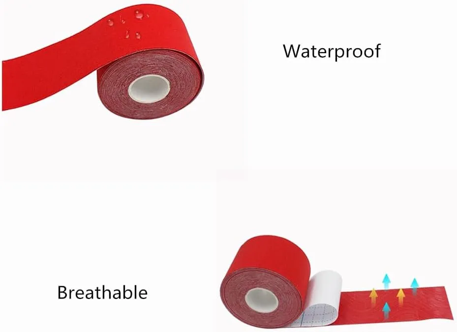 4 Inches X 10.9 Yards Red Turf Tape Football - Extra Wide - Latex Free Sport Tape - Ultra Sticky Athletic Tape - Waterproof & Flexible