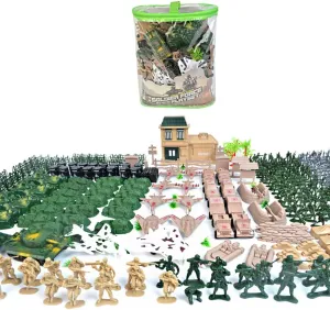 400pcs Army Men Army Soldier Plastic Toys,Military Action Figures Playset with Mini Tank Vehicles Panzer Anti-Air Plane,Helicopter Soldier Figures and Accessories for Kids Adults