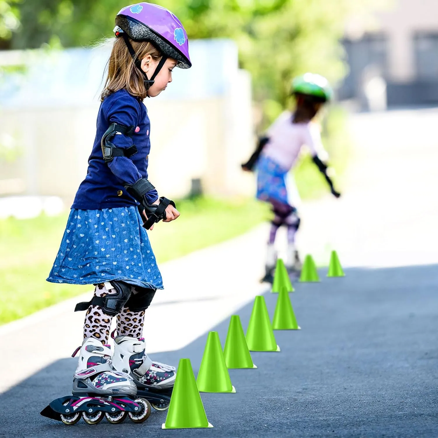 48 Pack 7 Inch Plastic Traffic Cones Agility Field Marker Soccer/Safety/Sports/Training Cones for Skating Basketball Football Practice Drills Themed Party Decorations