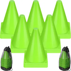 48 Pack 7 Inch Plastic Traffic Cones Agility Field Marker Soccer/Safety/Sports/Training Cones for Skating Basketball Football Practice Drills Themed Party Decorations
