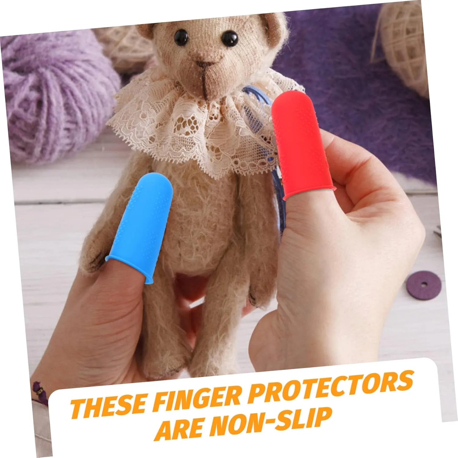 48pcs Multi-Function Silicone Finger Protectors -Skid for Crafts Gardening Cooking and More Elastic Design Mixed Colors