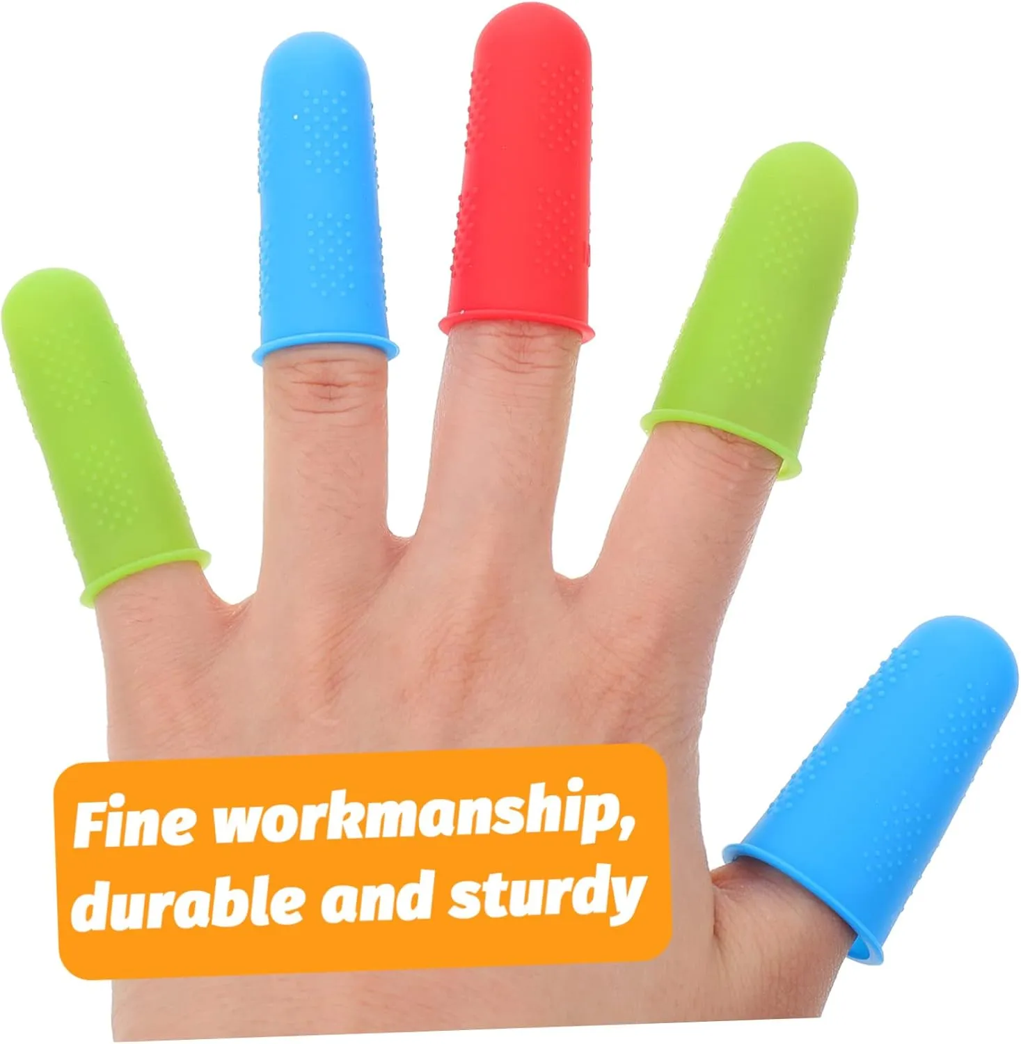 48pcs Multi-Function Silicone Finger Protectors -Skid for Crafts Gardening Cooking and More Elastic Design Mixed Colors