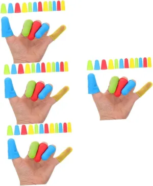 48pcs Multi-Function Silicone Finger Protectors -Skid for Crafts Gardening Cooking and More Elastic Design Mixed Colors