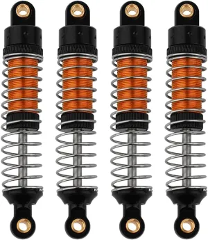 4PCS 53mm/59mm/66mm Aluminum Shocks Absorbers Oil Long Threaded Damper for 1/18 RC Crawler TRX4M TRX-4M Bronco Defender K10 Upgrade Parts (59mm Black-Gold)