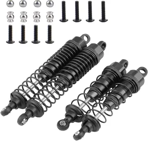 4pcs Aluminum Shock Absorber for FS 53633 51805 51806 | 90-108mm RC Car Suspension | 1:10 Scale Truck/Off - Road Vehicle | Strong Alloy & Flexible Spring (532057BL Black)