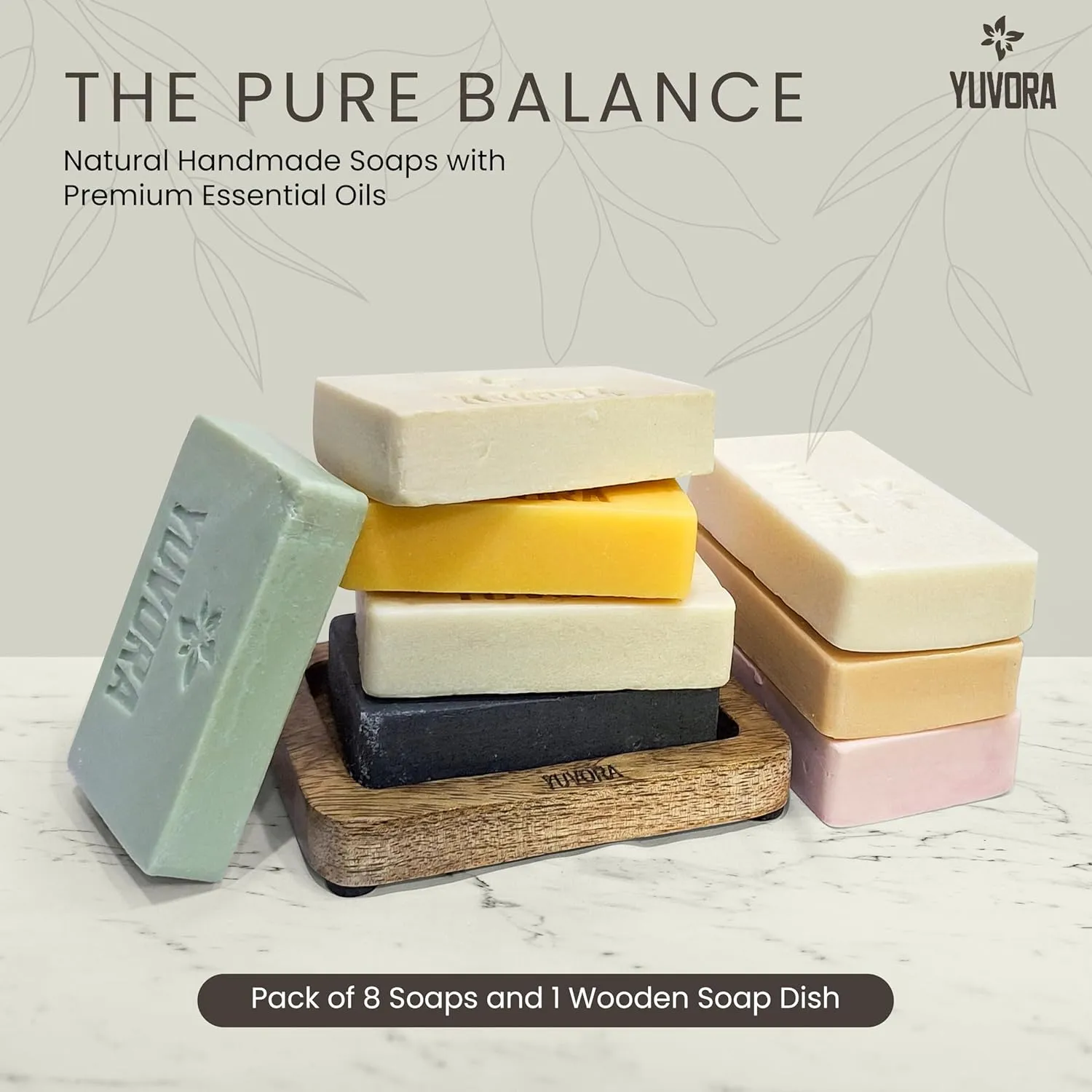 5 OZ Pack of 8 Handmade Women’s Body Soaps – Long-Lasting Natural Bar Soap – Luxurious Aromatherapy Scents – Moisturizing Herbal Skincare – Gift Set – The Pure Balance